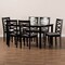 Baxton Studio Lanier Grey Upholstered and Brown Finished Wood 7-Piece Dining Set 173-10530-10519 - alternate 6